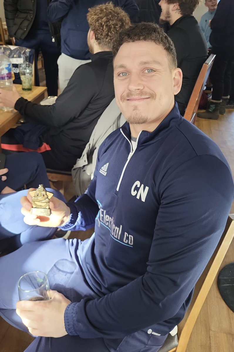 RichfieldRovers's tweet photo. Also shoutout to our right back Calum for getting our “Turd Of The Week” trophy for his foul throws, in consecutive weeks👀💩 https://t.co/Ea0dOKOkGO