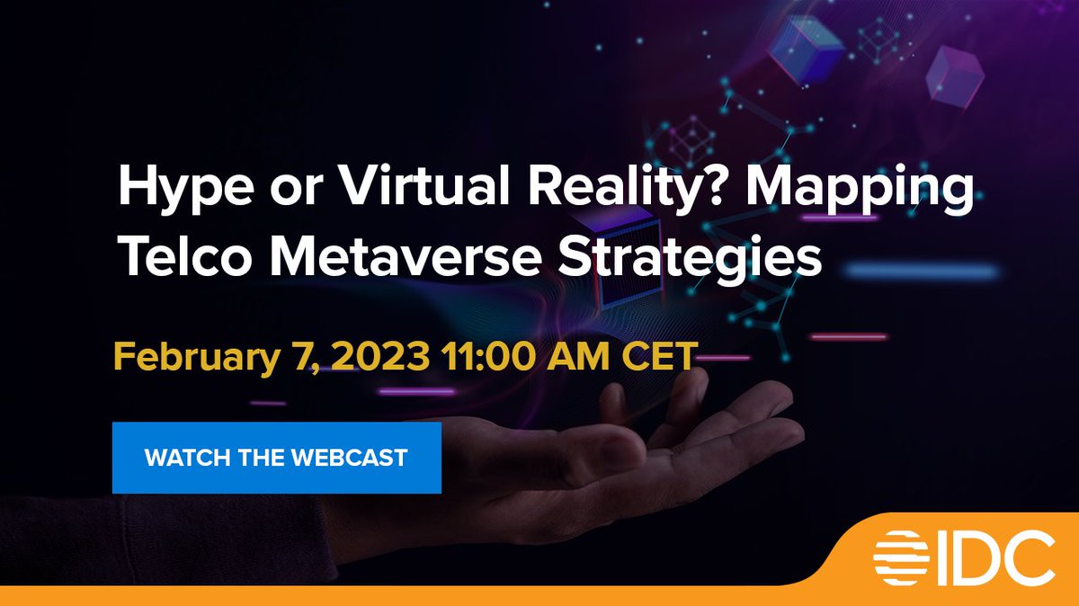IDCCEE's tweet photo. The Metaverse was a major talking point for the Telco industry in 2022.
๐๐ป Join our webinar to find out why: https://t.co/770y965gFk
#telco #VirtualReality #VR #telcostrategy #strategy #Metaverse https://t.co/UE7AN7ipox