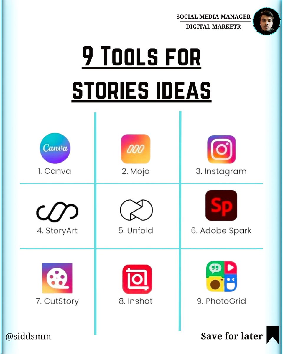 Some rare and essential tools for Social media strategists, Don't forget to save.
Tag someone you want them to know this.

 #socialmediatools #story #socialmediacoaching #socialmediahacks #socialmediachallenge #socialmediamarketingagency #socialmediastrategist #socialmediagrowth