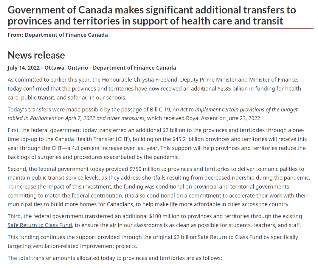 Before you believe the conservative narrative that the Federal govt needs to do their part when it comes to healthcare, be aware of the facts. I have but one question for the premiers when it comes to healthcare: Where specifically is the money going?
1/2
 canada.ca/en/department-…