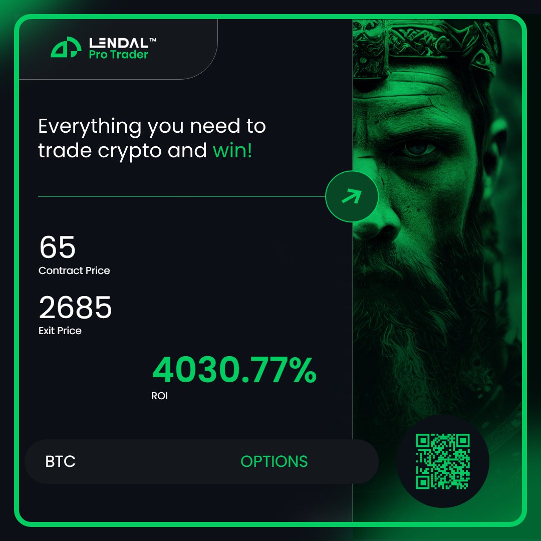 Check out my BIGGEST Options win with <a href="/LendalPro/">LΞNDAL Pro Trader</a> on BTC with an ROI of 4030.77%. What are you trading with? #WinWithLendal