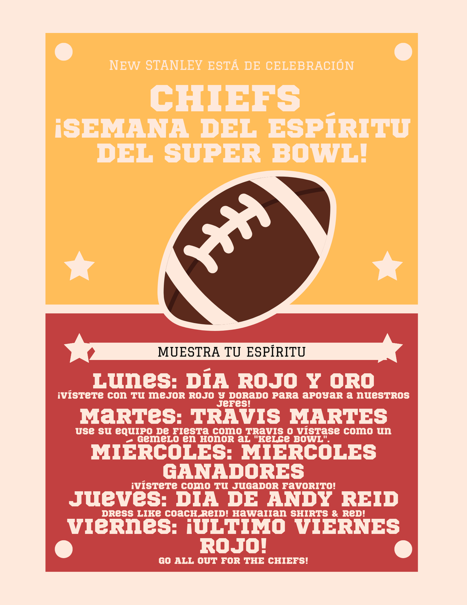 Don't forget that tomorrow is Winning Wednesday!  We can't wait to see you dressed up as your favorite player!! There are so many to choose from!!!  Let's go Chiefs!