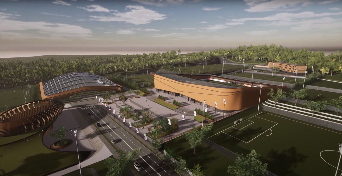 SpaceForm_Tech's tweet image. Flashback Feb! Looking back at @UNStudio_Arch&apos;s Korean Football Centre, in #SpaceForm. Complete with animated cars, realistic people and even the national team practising on the pitches, this project was delivered in VR, desktop and streamed environments: bit.ly/3JKuFPt