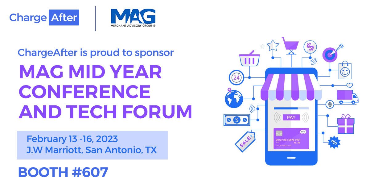 ChargeAfter's tweet photo. We are proud to #sponsor &amp; attend #MAGMidYear Conference &amp; Tech Forum. Join industry #experts discussing the #technology of #payments, &amp; come past our #booth to learn more about how we enable #merchants to convert #customer interest into #sales! >> https://t.co/kT4uAjlVMM https://t.co/KCUtC02NSN