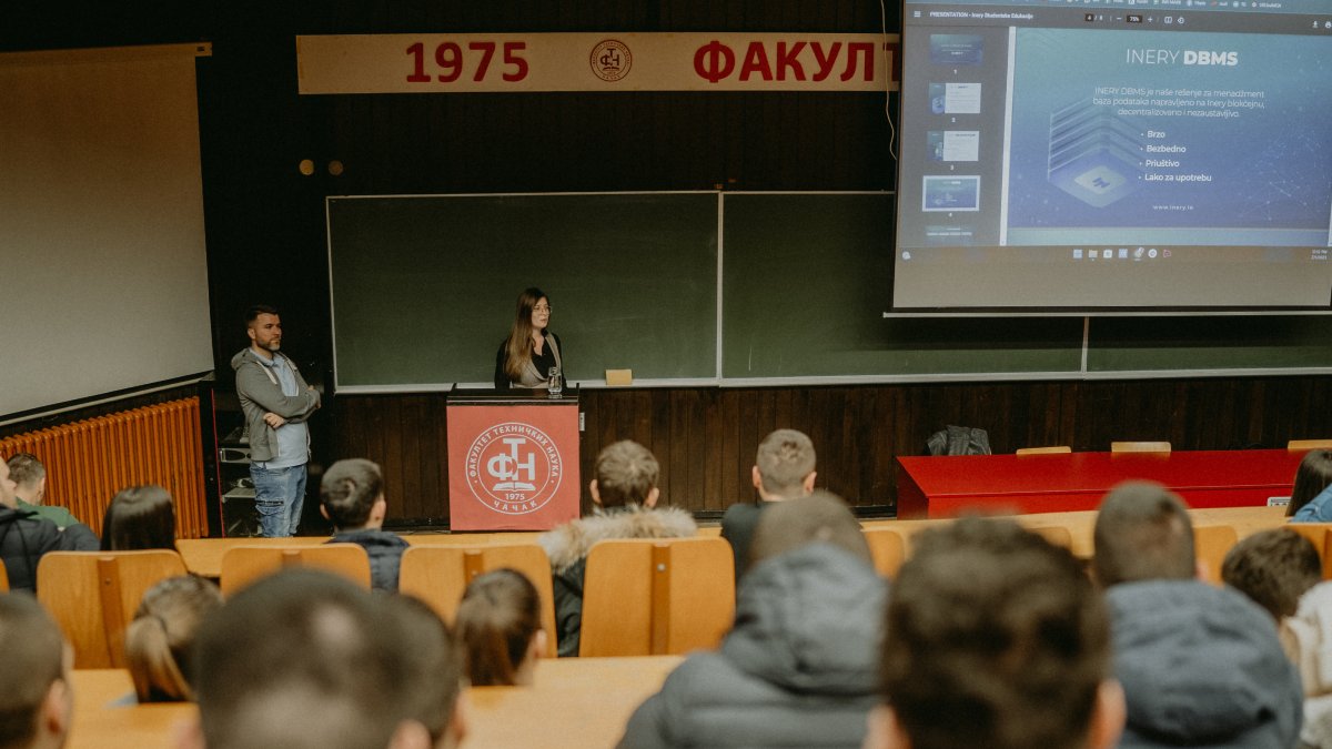 IneryDLT's tweet image. Last week, our team was honored to meet the Faculty of Technical Sciences students from Čačak, Serbia. 

We gave a little presentation about what Inery is, our goals and the 2023 roadmap... and, yes, we might have talked about Inery edu &amp;amp; certificates, too.  😉