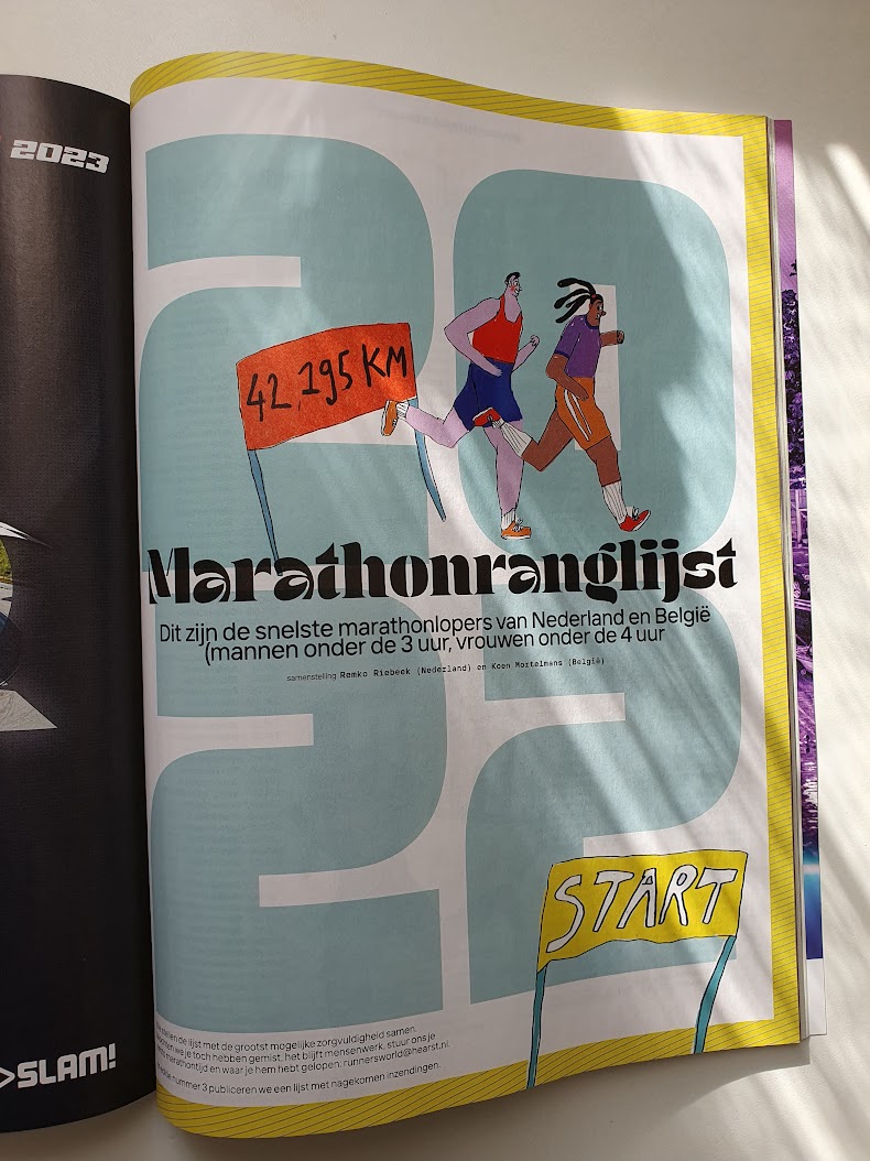 RemkoJR's tweet image. Daar is ie dan "in print". Benieuwd of het aantal gemiste resultaten ook deze keer onder de 10 blijft. Ons best gedaan om honderden marathonuitslagen te checken.