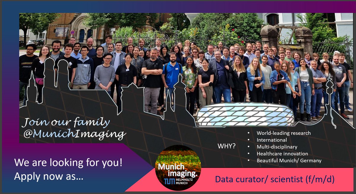 MunichImaging's tweet photo. #jobs #datascience #postdoc

Do you have experience in transfer, cataloging &amp; storage of #biomedical #imaging data?
Do you want to conduct research on data?

We are looking for a
#Datacurator/ #datascientist: 
https://t.co/8uJzlXnrAA 
Apply today!

@HelmholtzMunich @TU_Muenchen https://t.co/dDfNXgHBGG