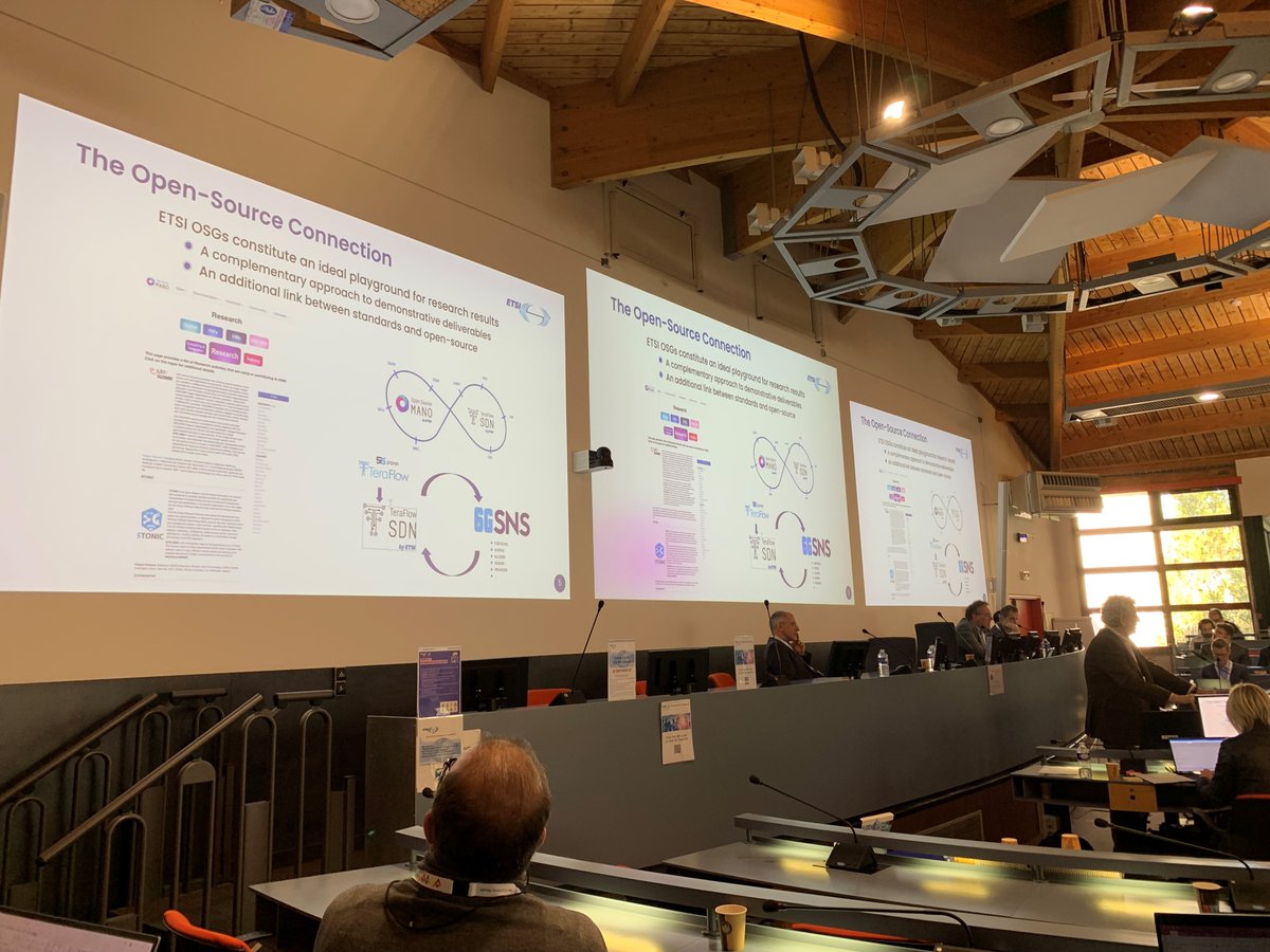 .<a href="/dr2lopez/">Diego R. Lopez</a> at #ETSI Research Conference on ETSI #opensource groups <a href="/OpenSourceMANO/">OSM - OpenSourceMANO</a> and <a href="/TeraFlowSDN/">TeraFlowSDN</a> as a complementary approach to demonstrative deliverables and an additional link between #standards and #opensource