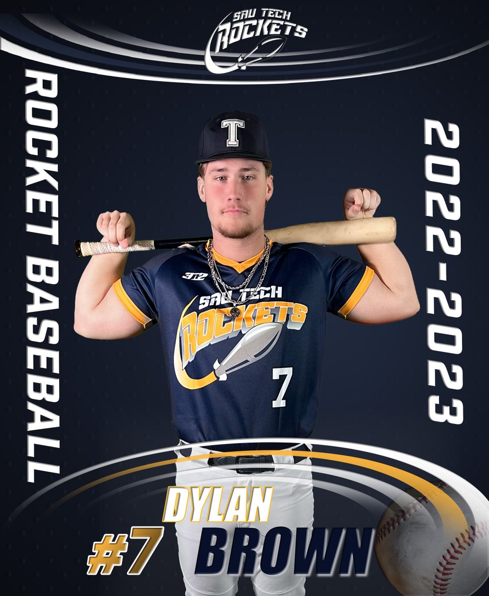sautech68's tweet photo. Meet Rocket Baseball Team member Dylan Brown #7. Dylan is 6'0,  plays center infield and is from Dallas, TX. Go Rockets! #sautrockets #saut68 #NJCAA #Arkansas https://t.co/t61GM7Okqr