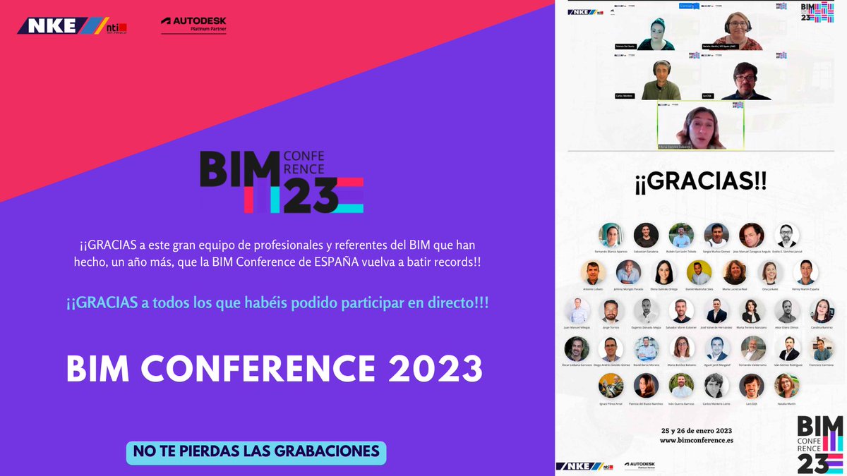 NTI_Spain's tweet photo. 👏Éxito de la BIM Conference 2023
+ 12 Horas de Charlas
+ 27 Ponentes
+ de 1500 inscritos

¡¡GRACIAS a todos!
Pronto estarán disponibles todas las ponencias.
Más información👇
https://t.co/4SuXHjTrYz
#nke360 #nkenti #aprendeconNKE #NTIGroup #BIM #ThinkBIM #BIMConference2023 https://t.co/sHrumblznz