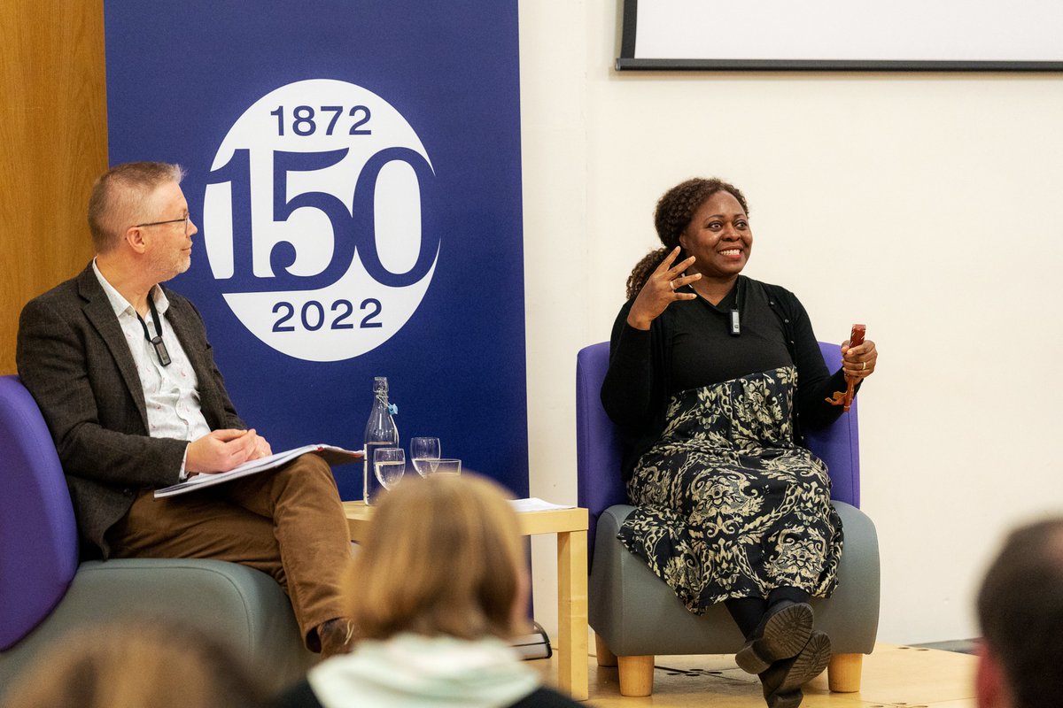 AberUni's tweet photo. A big thank you to @OlivetteOtele for spending yesterday on campus engaging with students, staff and members of the local community. 

As well as an afternoon seminar with our #WomenInResearch network, Prof Otele delivered a powerful public lecture. #Diolch https://t.co/hKhMwfZlIy