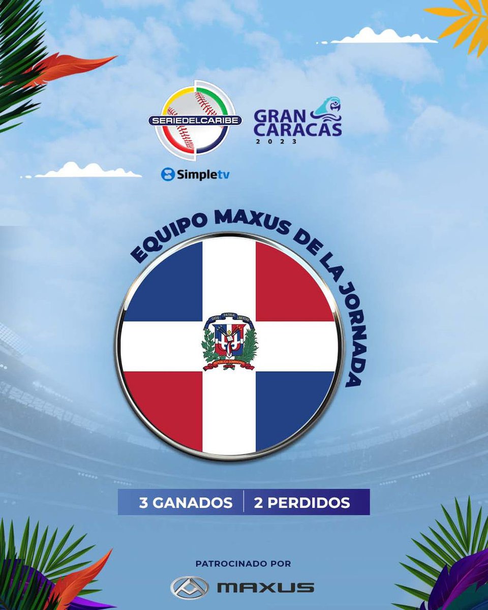 beisboldecaribe's tweet photo. ¡MUCHO POWER RULAY! EL EQUIPO MAXUS DE LA JORNADA DE AYER ES REPÚBLICA  DOMINICANA 🇩🇴🇩🇴🇩🇴

El equipo consiguió su tercera victoria del torneo con un explosiva  ofensiva 💣 contra Federales de Chiriquí de Panamá 10-1. 💪🏾😎

#SerieDelCaribe #RepublicaDominicana #maxusve https://t.co/EdL2nD1sya