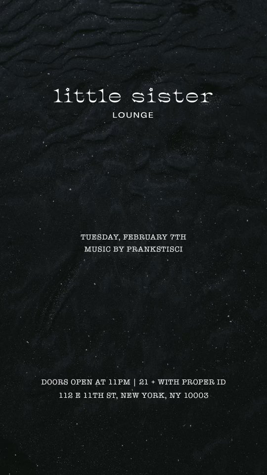 NYC • LITTLE SISTER | TONIGHT