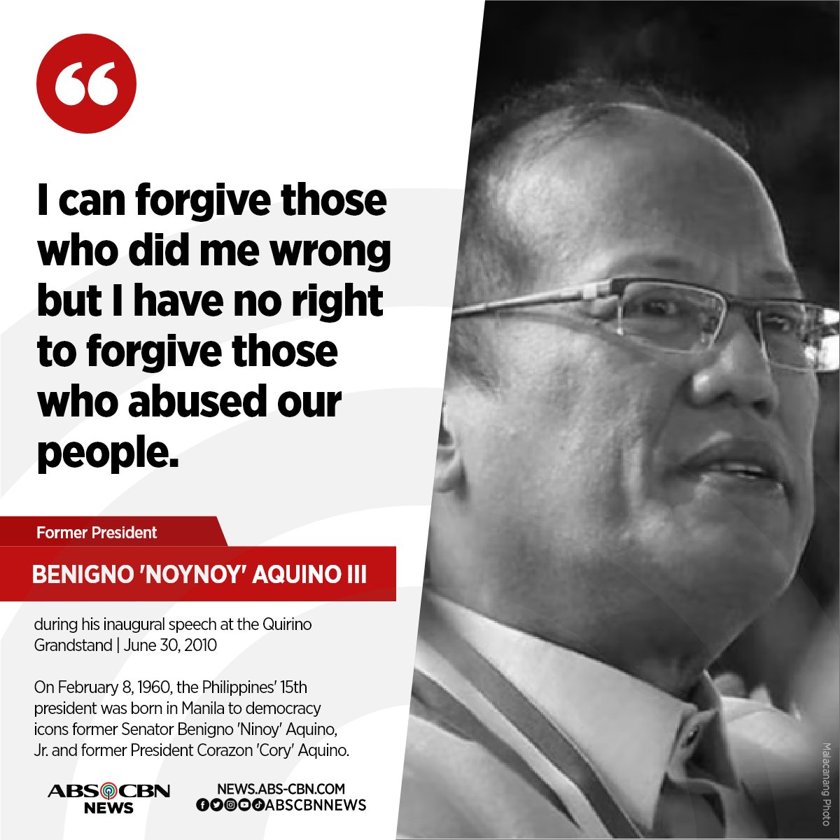 ABSCBNNews's tweet photo. Ngayon ang ika-63 taong kapanganakan ni dating Pangulong Noynoy Aquino.

Basahin ang kaugnay na balita: https://t.co/RqWfEnt3av https://t.co/2cUObyIqKQ
