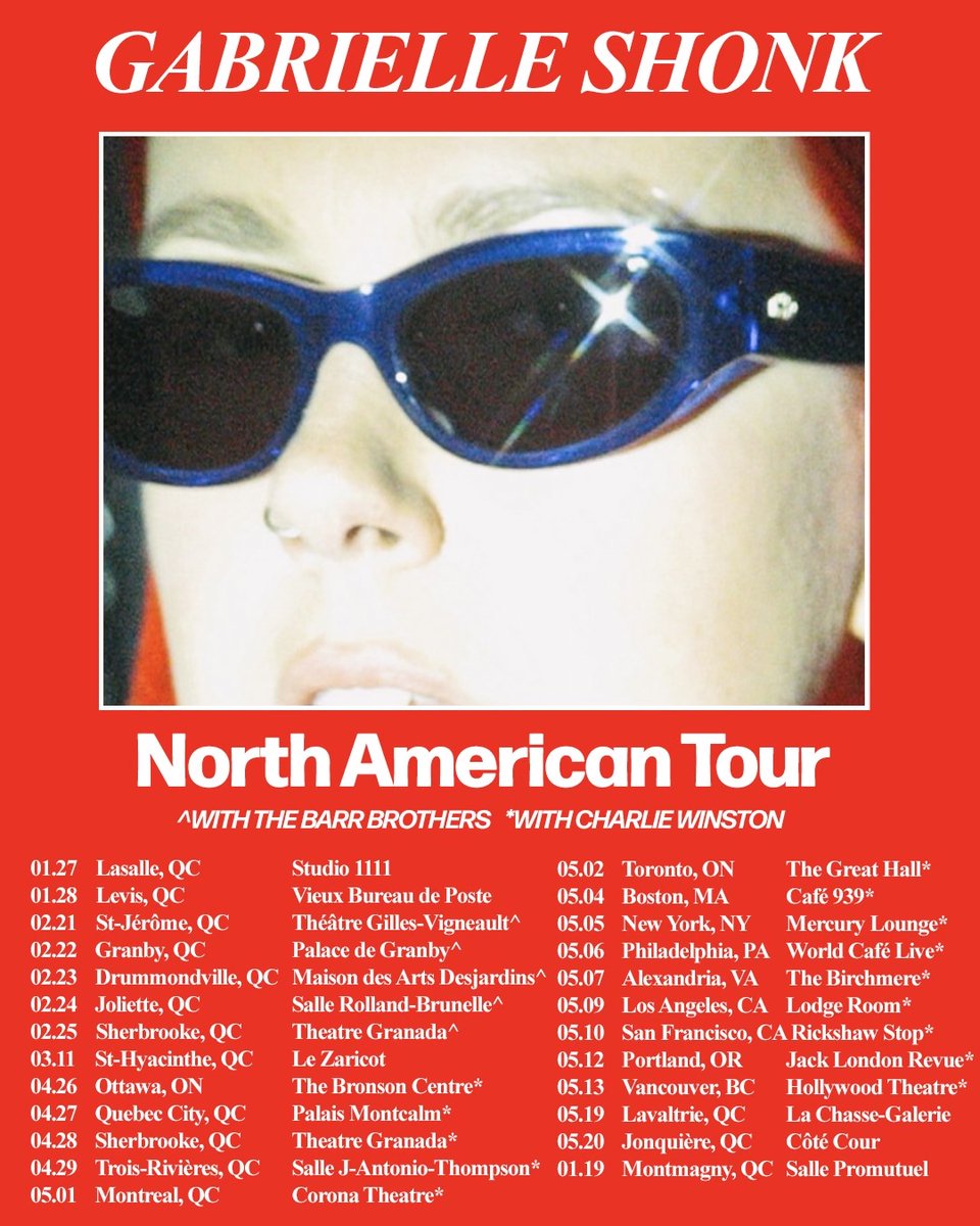 🌹 <a href="/GabrielleShonk/">Gabrielle Shonk</a>'s sophomore album chronicles the big and small feelings of heartache, and the hope that comes with endings and new beginnings. Available Feb 24. Upcoming dates with <a href="/thebarrbrothers/">The Barr Brothers</a> and <a href="/Charlie_Winston/">Charlie Winston</a>.

Pre-order: gabrielleshonk.lnk.to/acrosstheroom