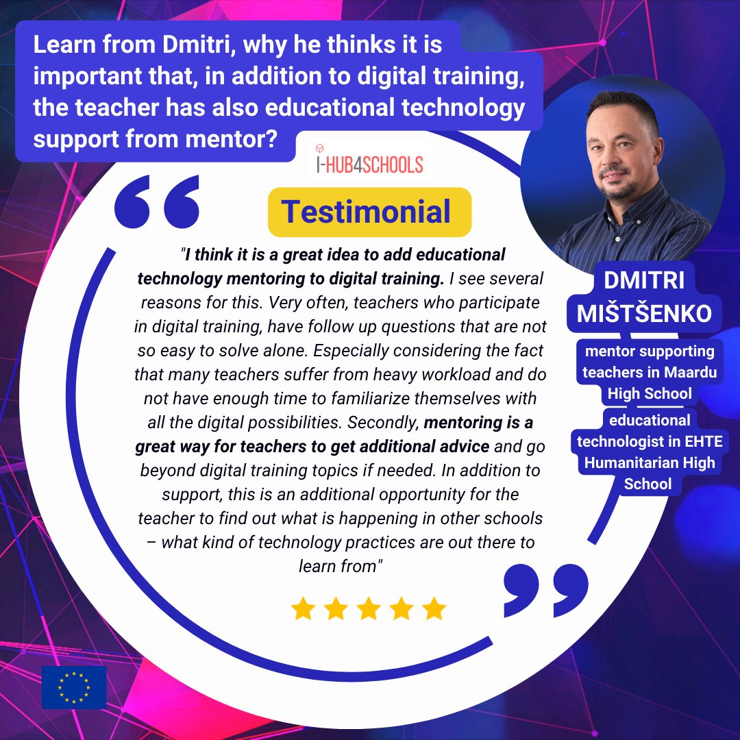 iHub4Schools (@ihub4schools) on Twitter photo 👨💼 Meet @Dmitri Mištšenko, mentor supporting teachers in #Maardu High School, participating in the #Estonian training and mentoring program Digital Accelerator, based on the <a href="/IHub4schools/">iHub4Schools</a> model. Dmitri works in #EHTE Humanitarian High School as educational technologist. 👨💼 Meet @Dmitri Mištšenko, mentor supporting teachers in #Maardu High School, participating in the #Estonian training and mentoring program Digital Accelerator, based on the <a href="/IHub4schools/">iHub4Schools</a> model. Dmitri works in #EHTE Humanitarian High School as educational technologist.