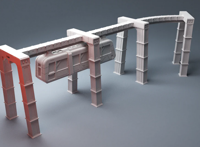 Corvusgamester1's tweet photo. The #cyberpunk Suspended Monorail set. https://t.co/CSyHuLCnaf #3Dprinting #wargaming #judgedredd #realitysedge #infinitythegame #tabletopgaming https://t.co/GzouiO3BUO