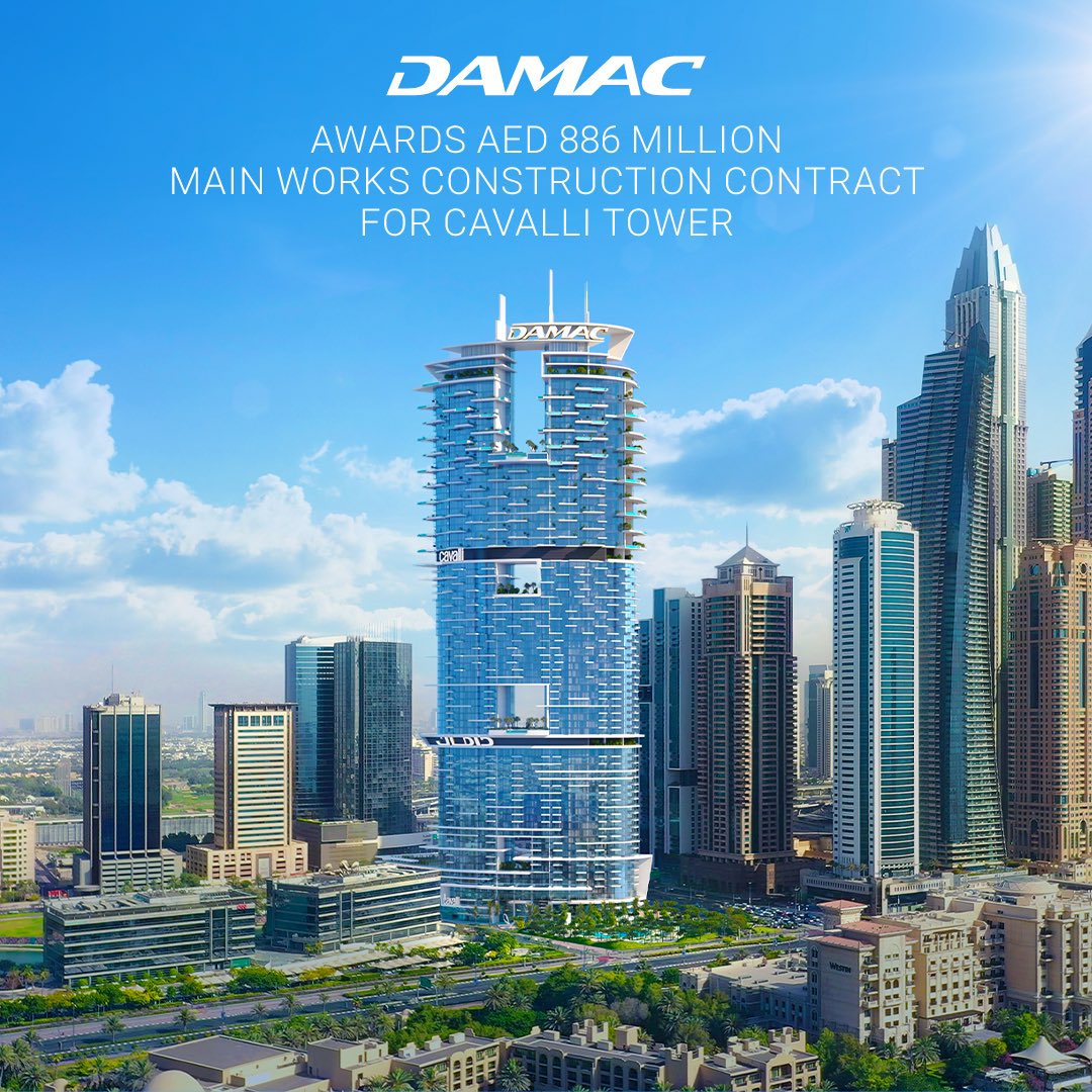 DAMACOfficial's tweet photo. We are pleased to announce that #DAMAC Properties has officially awarded China State Construction Engineering Corporation to finalize the main works construction of the luxurious high-end 71-story residential tower, #CavalliTower in #Dubai Marina. https://t.co/92ENV4sZHS
