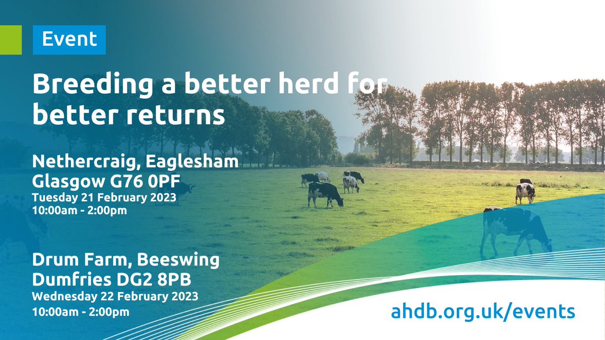 Dairy genetics help predict how characteristics such as milk production, health and management traits are passed onto the next generation.  Come along to learn more <a href="/marco_winters/">Marco Winters</a>  BOOK NOW 
21st Feb - bit.ly/3RBQfYp 
22nd Feb - bit.ly/3x0BbtR <a href="/scotdairyhub/">Scottish Dairy Hub</a>
