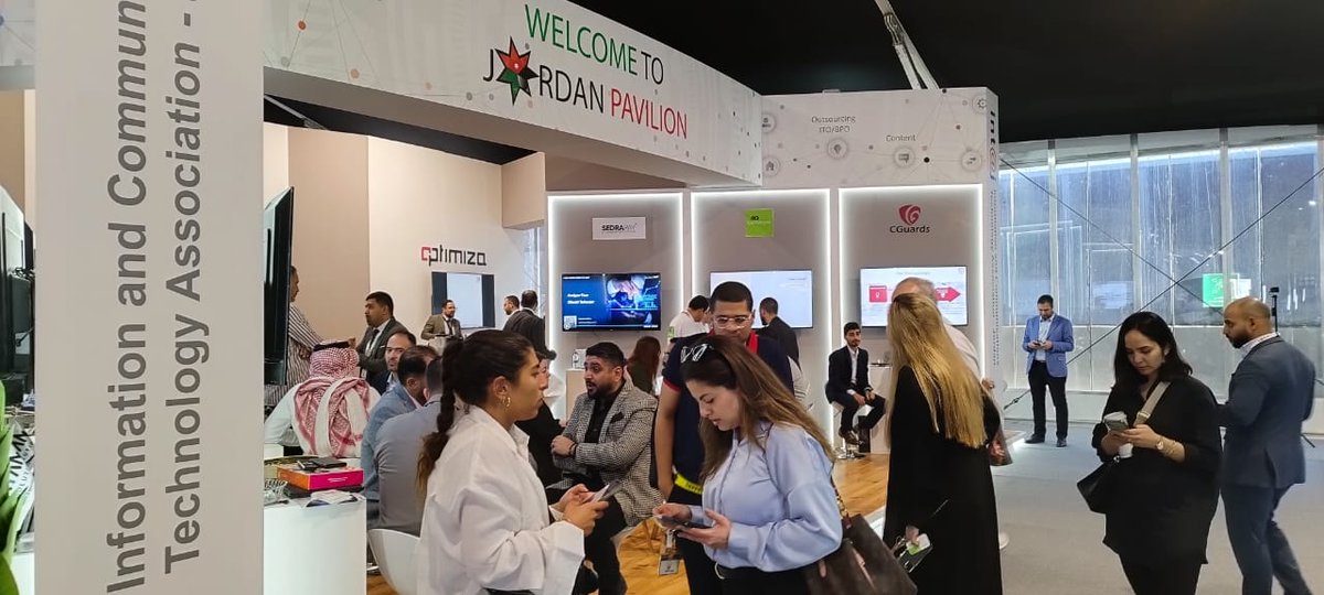 intajICTJO's tweet photo. A busy day in #LEAP23
Pass by Stand T2.B111 to discover Jordanian companies #innovative_services & #smart_solutions
@BetterBusiness #cguards #Sedra @DataHubAnalyti1 @ESKADENIANews @extensya
@IRIS_Technology @kayan_hr @OptimizaME @qbsme @SAJAYA_ERP #Transition @XinaAIOfficial https://t.co/LB6HpEBveP