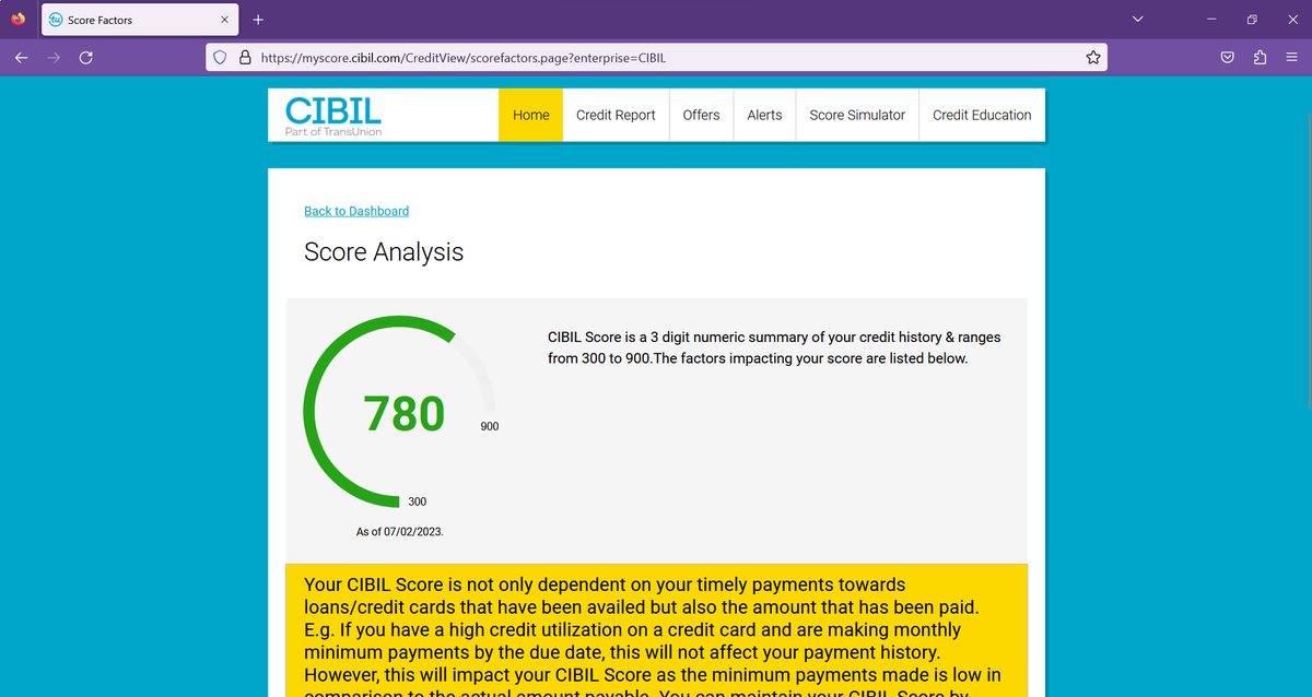 niom02's tweet photo. @CIBIL_Official Team, I am unable access my CIBIL score via third party apps like OneScore, Freecharge, Amazon etc even though I have a valid CIBIL score of 780. I request you to please allow me to DM you to share further details. Please check screenshot attached for reference. https://t.co/LmY6ILtvca