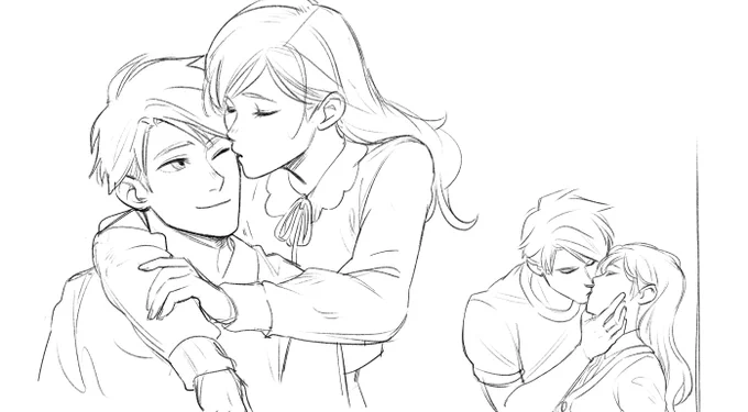 trying out the pencil brush again after not using it for a while. I'm liking it. Also more february kiss art wip ✨ 