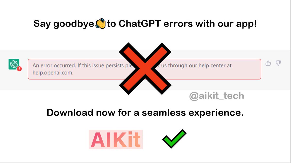 aikit_tech's tweet image. Exciting news! Our new #ChatGPT desktop app is now available. Say goodbye to &quot;An error occurred&quot;. This app auto-refreshes for a seamless experience. Currently supported on #Windows . Download now and enjoy a stable chatbot experience!
github.com/AIKit-bot/Chat…