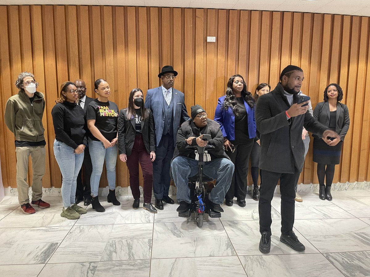 HAPPENING NOW: We are outside the Public Protection Budget Hearing calling for community investments that will create real community safety, not the <a href="/GovKathyHochul/">Governor Kathy Hochul</a>'s unjust and legally unworkable proposal to gut New York's bail reform law.