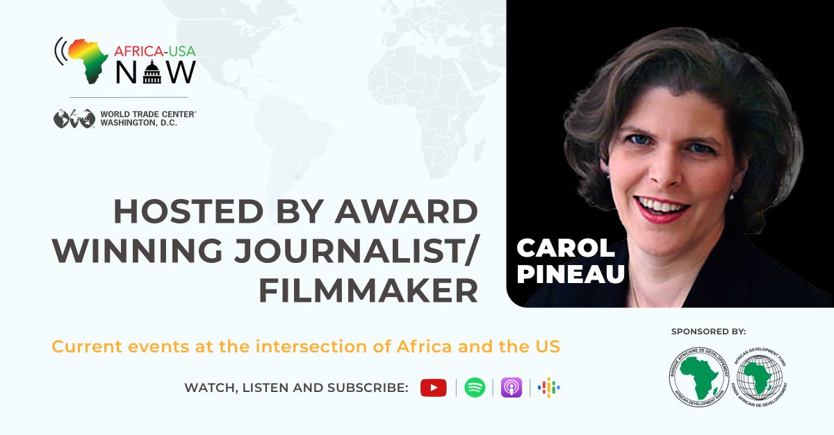 Africa-USA Now video/audio series launches Feb 15, is hosted by award-winning journalist & filmmaker, @PineauCarol, who brings together business leaders and policy makers from #Africa and the #UnitedStates. #africausanow #WTCDC @AfDB_Group @AIFMarketPlace bit.ly/3YnnHUo