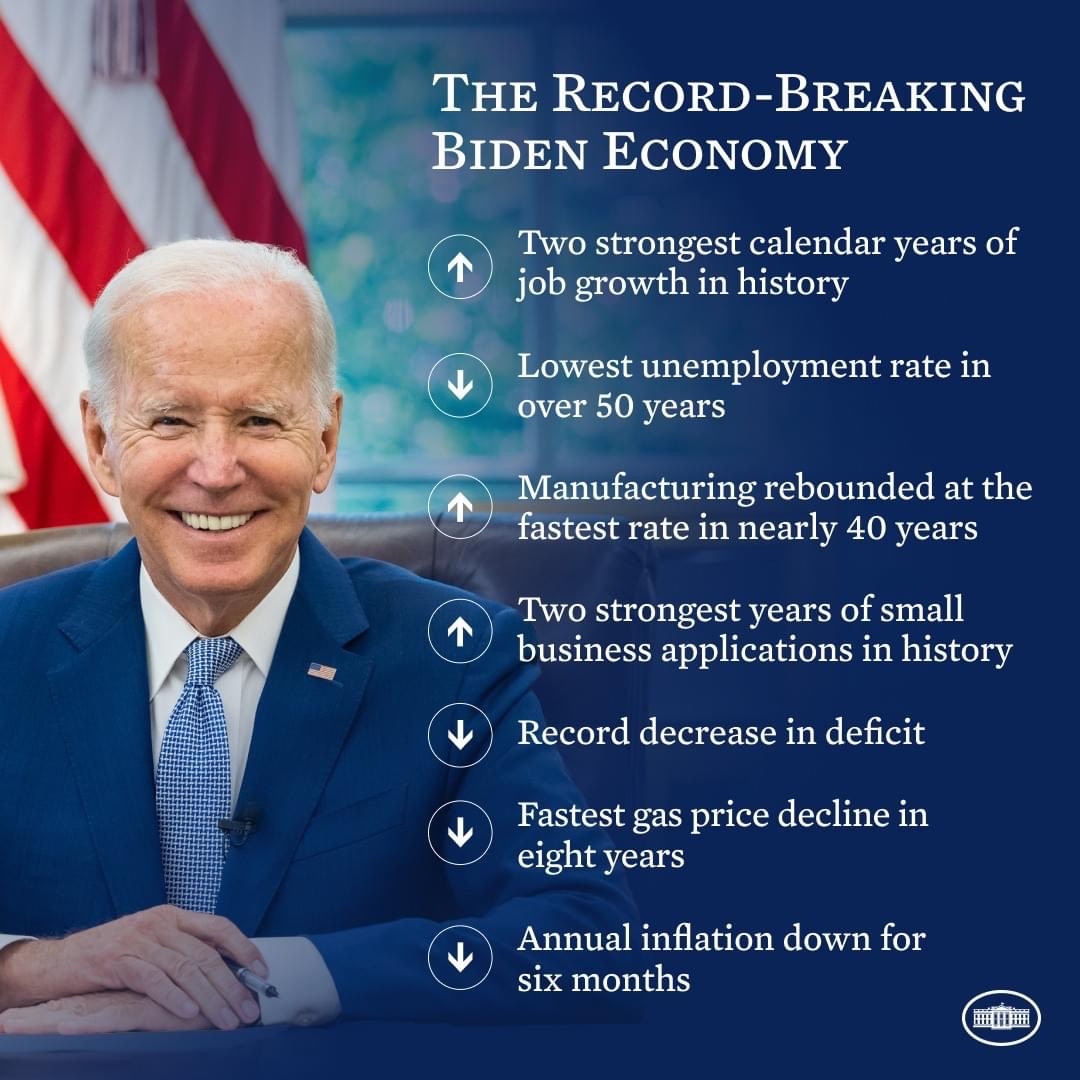 President Biden on Twitter "Our economic plan is breaking records
