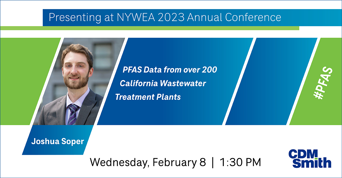 As a talented water resource engineer and @AlumniUMass Amherst alum, Josh Soper breaks down the WWTP influent and effluent data obtained from over 200 WWTPs in California during his 1:30 pm presentation tomorrow at NYWEA. @tbadams45 @CDMSmith