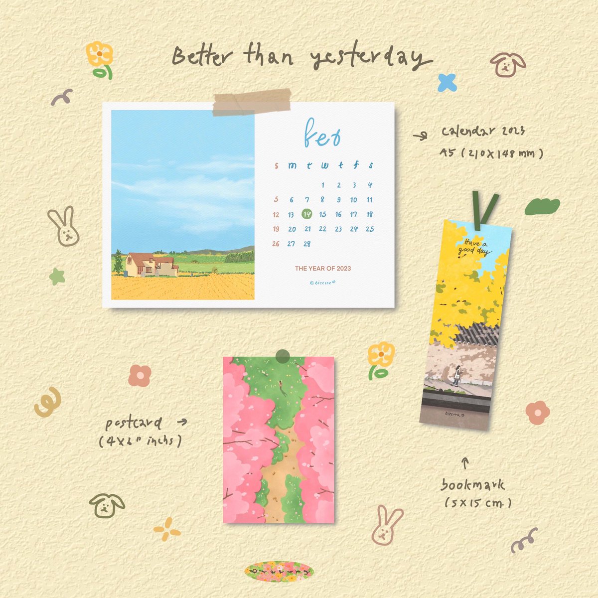 bieerru8's tweet photo. Hi friends 🐰✨
เปิดรับ Pre-order Calendar2023 “Better than yesterday” Sorry for waiting🥹
ขนาด 210x148 mm. (A5)
จำนวน 12แผ่น+หน้าปก1แผ่น
ราคา 280฿ (+ส่งems 50)
ใช้กระดาษ art card 210grams

เมื่อซื้อปฏิทิน 1 ชุด ทางเราจะสุ่มแจกโปสการ์ด+ที่คั่นหนังสืออย่างละ 1 ชิ้นให้ด้วยนะคะ https://t.co/ox1FUXxfUG