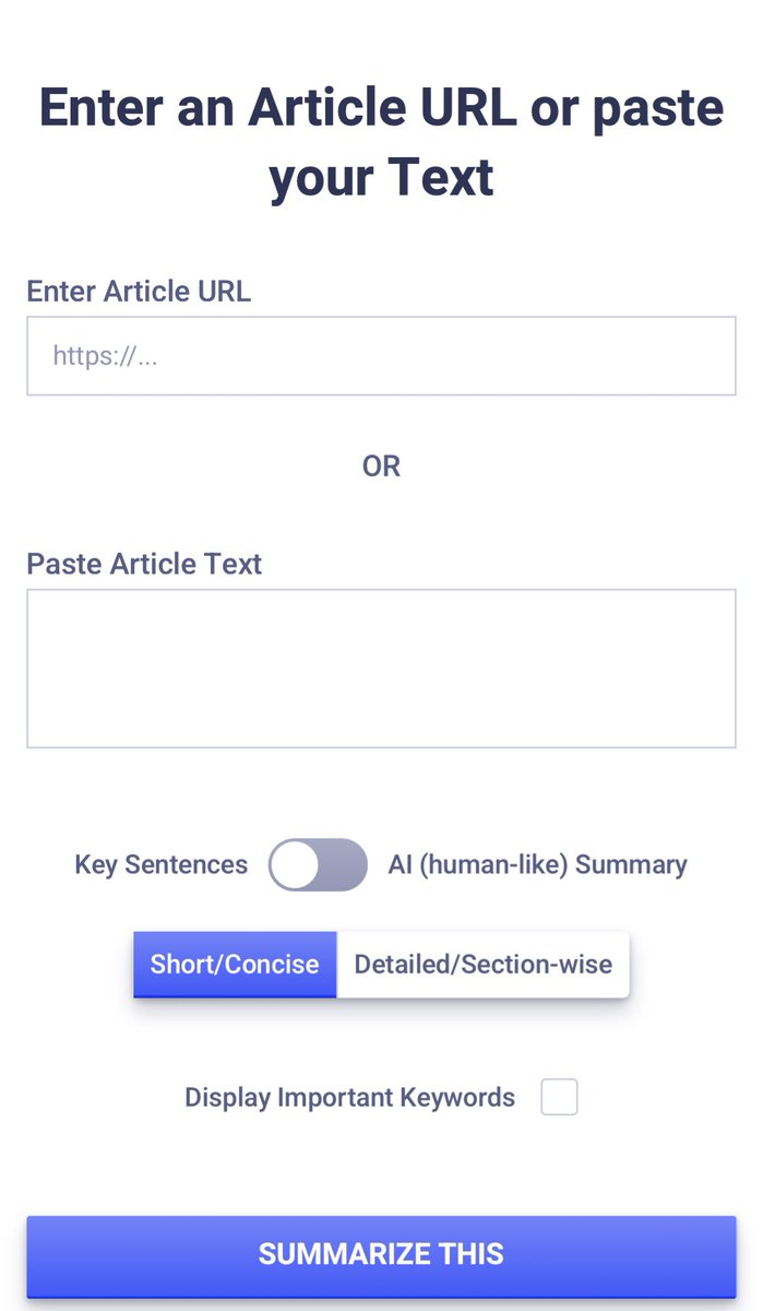 للباحثين tldrthis.com هذا الموقع مدعوم بالذكاء الاصطناعي يلخص الورقة البحثية من خلال رابطها، أو بإدخال النص. مع تفاصيل في التلخيص. جربته بورقة بحثية عربية نتيجته ممتازة (فقط يظهر الملخص باللغة الإنجليزية)