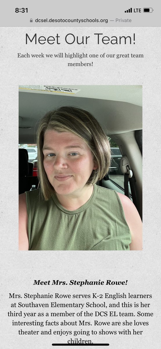 Meet Mrs. Stephanie Rowe!

Visit our website for our weekly teacher highlight &amp; other EL info #TeamDCS