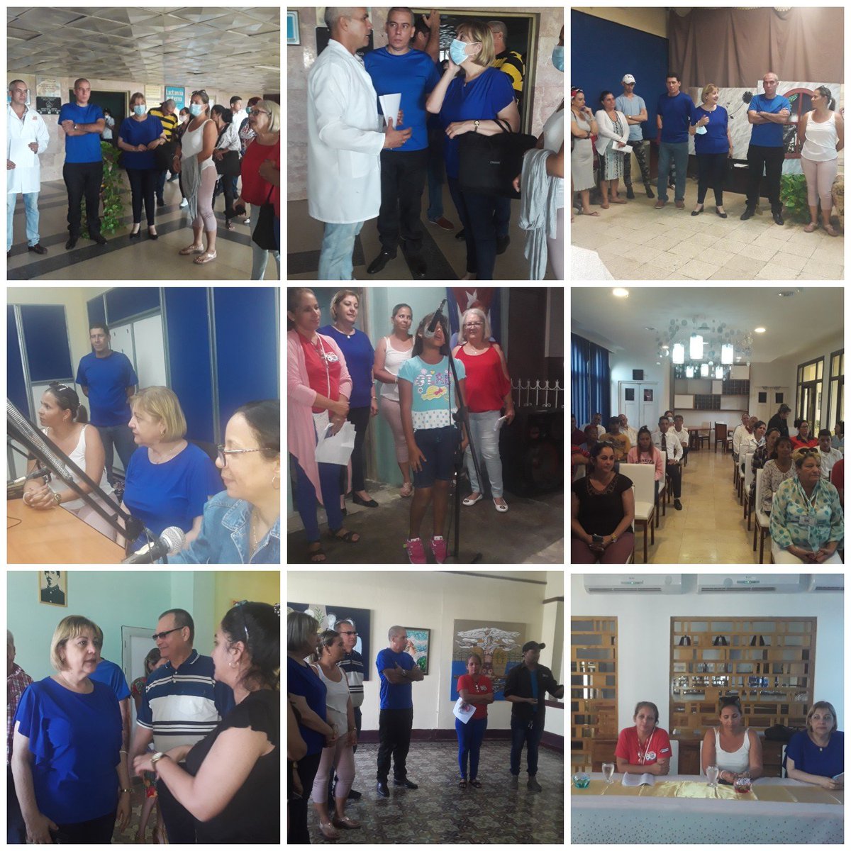 Lilia María Hernández y Clara Isabel Delgado Gamboa candidatas a diputadas al Parlamento Cubano sostienen intercambio con trabajadores del sector de la salud, la cultura, el turismo.