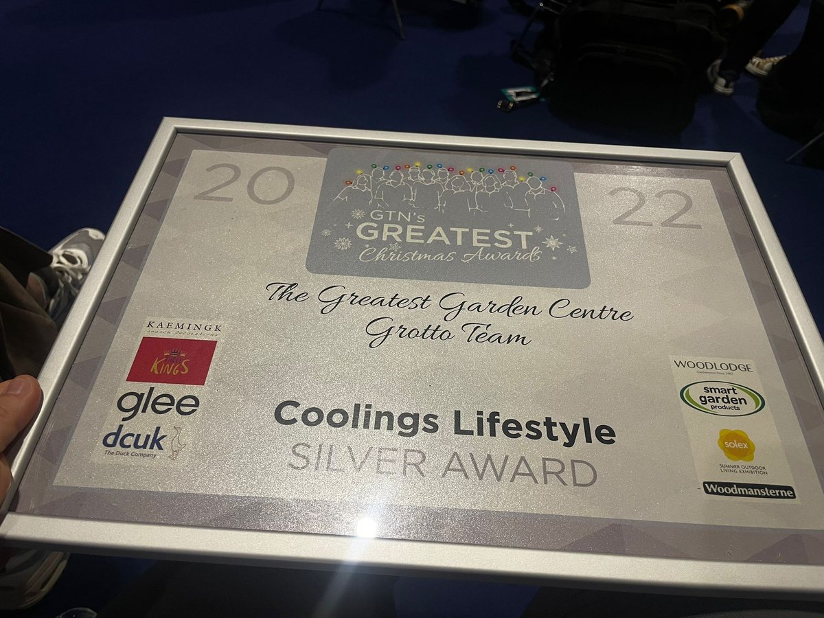 We are over the moon to have been awarded SILVER for The Greatest Garden Centre Grotto Team at the 2022 @GTNXTRA Greatest Christmas Awards! 🎅🏼✨

Congratulations to Ben, Rachel and the team, who are already busy planning our 2023 Enchanted Grotto!

#santasgrotto2023 #coolingsgc