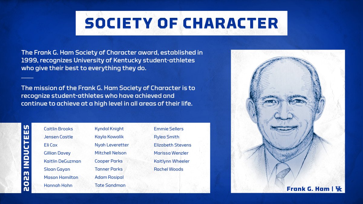 UKAthletics's tweet image. Congratulations to our 22 Student-Athletes who are being inducted into the Frank G. Ham Society of Character!🎉