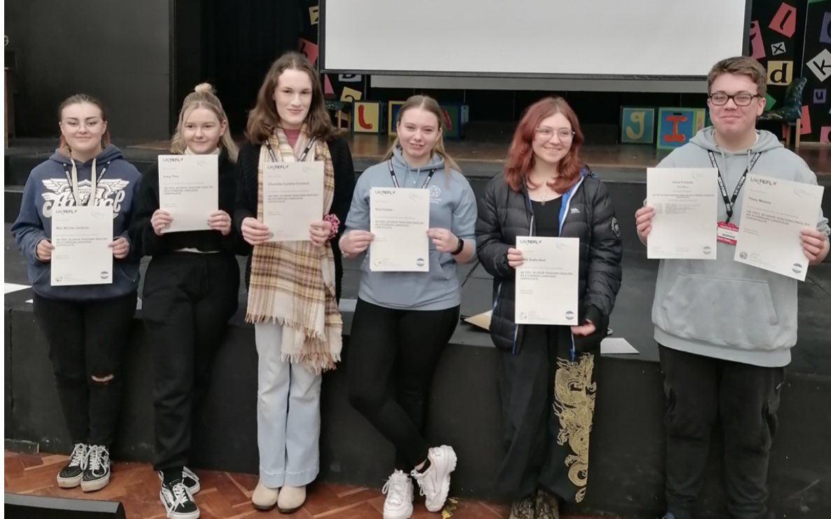 The 9 students who took part in the 2 day TEFL (Teaching English as a Foreign Language) course at the start of term received their certificates today! Well done to all students who successfully completed this course! #enrichment #aboveandbeyond #teamheadlands