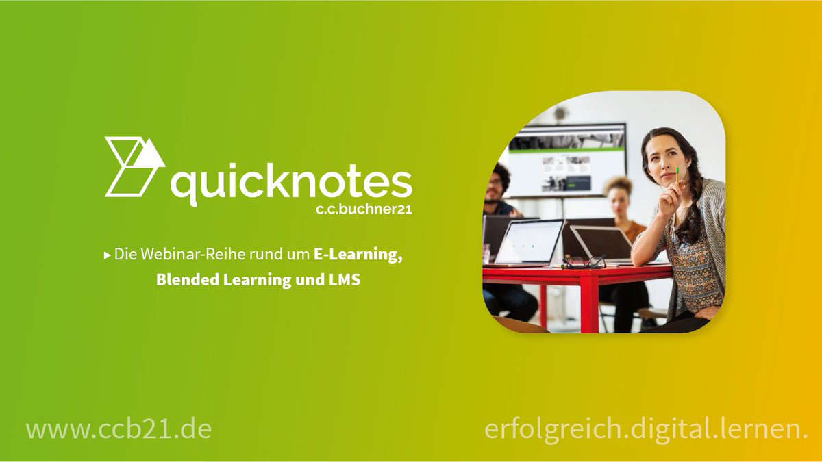Heute starteten unsere C.C.Buchner21 "quicknotes". Melden Sie sich jetzt noch an um keines der #Webinare rund um #elearning #blendedlearning und #lms zu verpassen. ▶️bit.ly/quicknotes-ele…