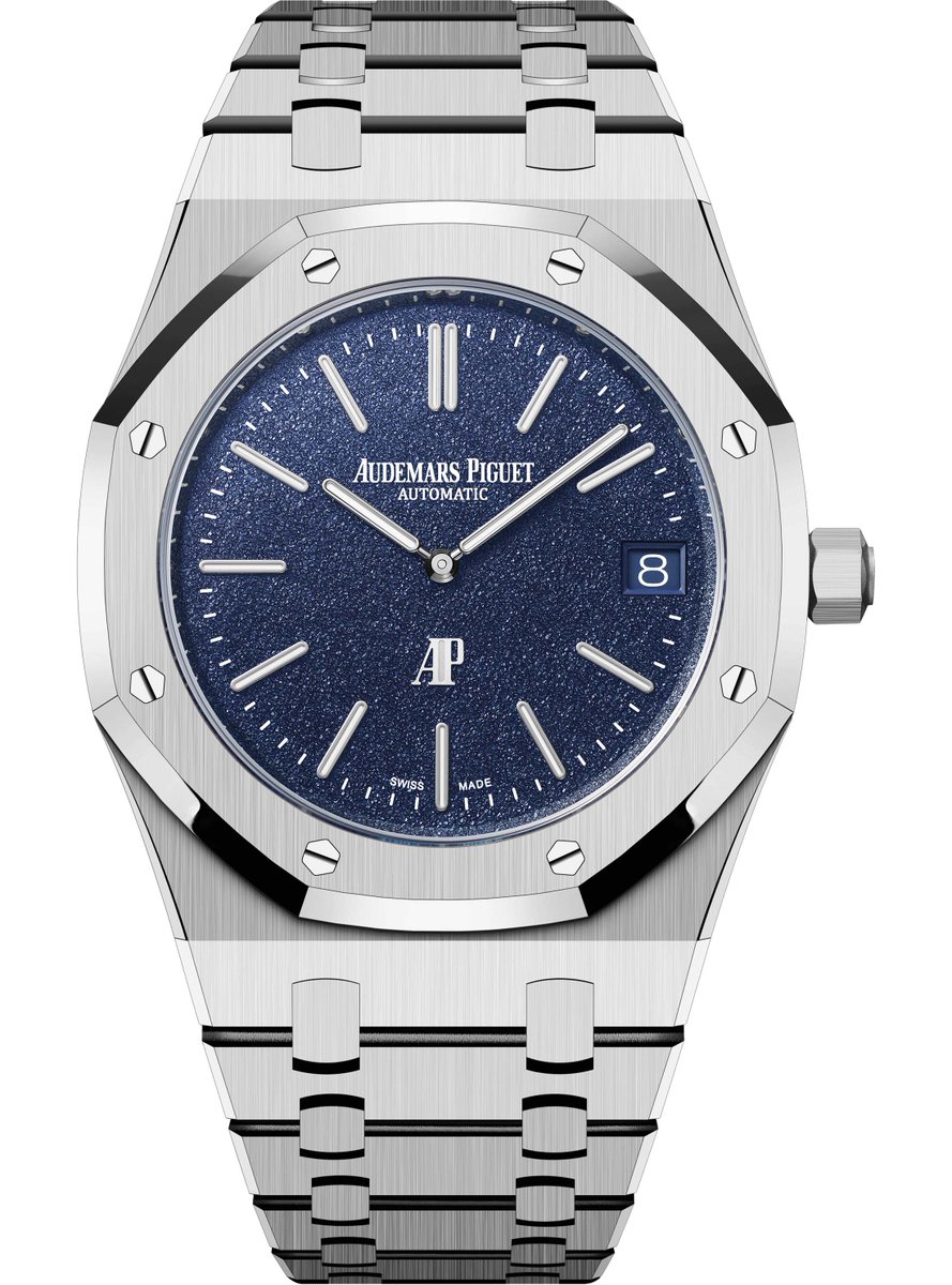 cotedesmontres's tweet photo. #AudemarsPiguet dévoile une nouveau modèle #RoyalOak « #Jumbo » #ExtraPlat - Un #cadran #bleu #grainé recouvert d’un #zappon translucide qui accentue le relief et la brillance, évoquant la voûte céleste par ciel dégagé du #Brassus…
@AudemarsPiguet
https://t.co/uWzRF5kHJ5 https://t.co/3pqALIgDLb