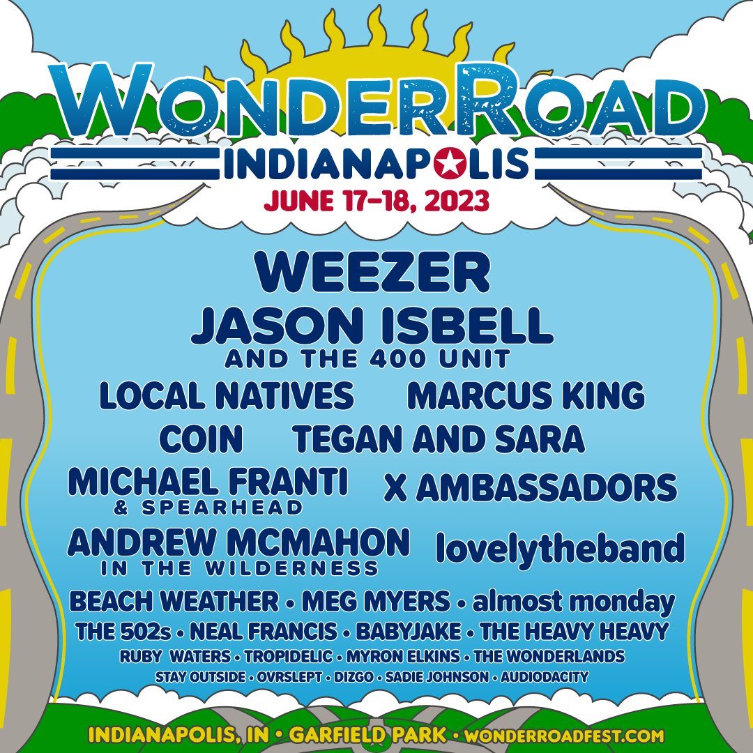 WonderRoadFest's tweet photo. The WonderRoad 2023 lineup is HERE!!! We’re gonna rock and roll all night and party every day.
 
All tickets go on sale this Friday, February 10 at 10AM ET at https://t.co/a551fnpWTa https://t.co/UtxN21vUQ5