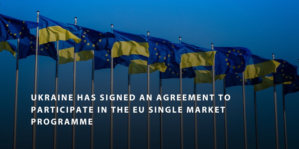 🇪🇺🇺🇦 #Ukraine has signed an agreement with the European Union on participation in the #EU Single Market Programme. Read about the #Programme and its benefits for 🇺🇦 in our post 👇 
bit.ly/3RDVfeO