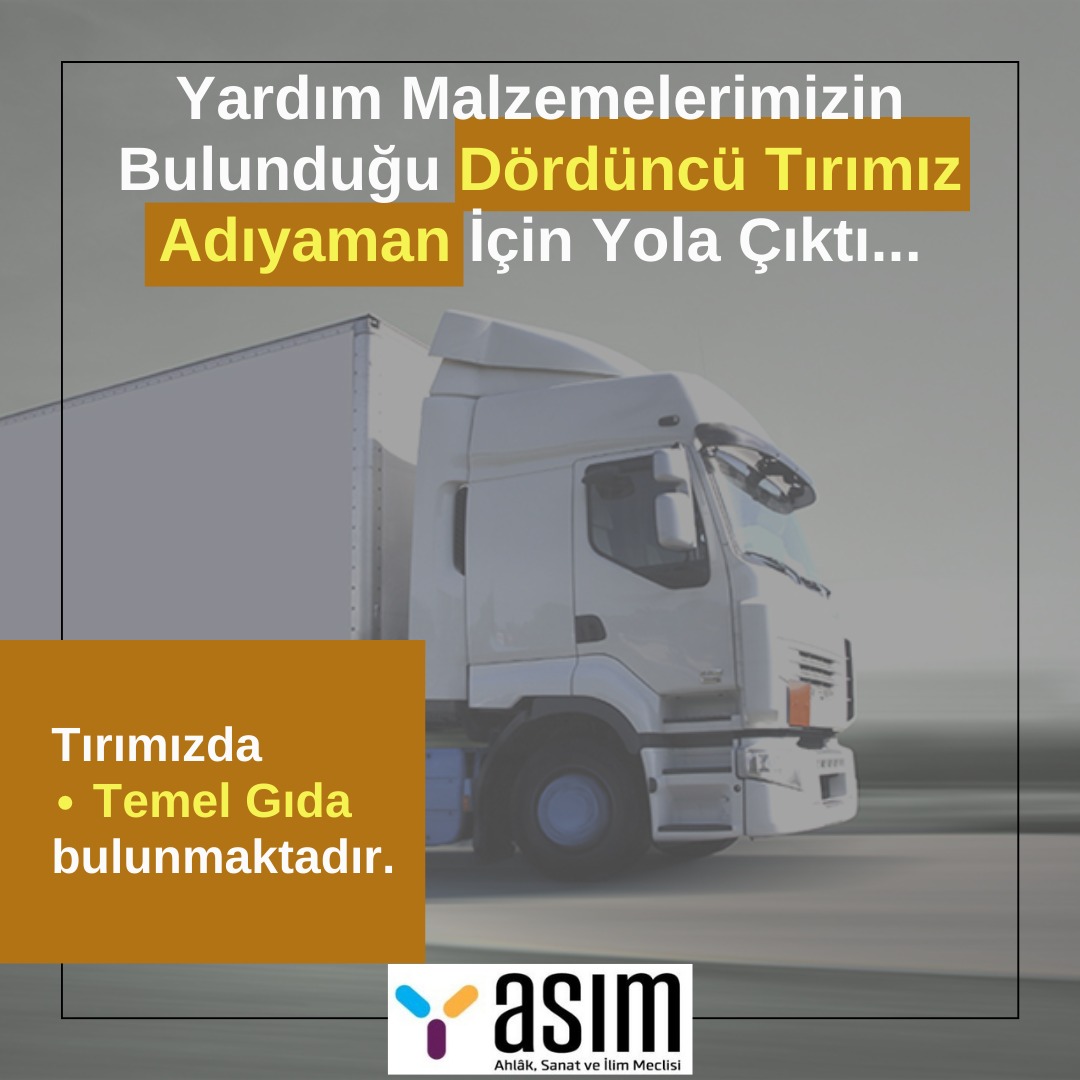 #Yardım malzemelerimizin bulunduğu dördüncü tırımız #Adıyaman için yola çıktı.
<a href="/ebubekirturkmn/">Ebubekir Türkmen</a>
