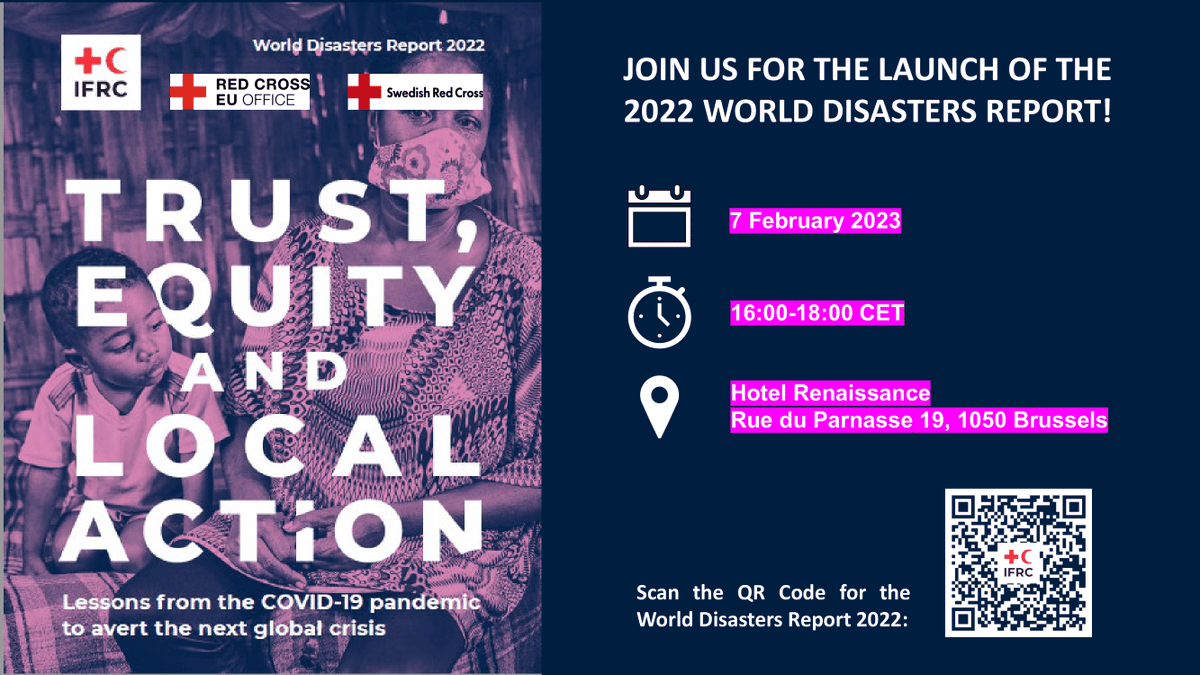 RedCrossEU's tweet photo. Our launch of @ifrc’s World Disasters Report will start shortly! @sweden2023eu
This flagship report is based on #RedCross local experience. It focuses on #COVID19 – how we were not equipped to respond &amp; how we can prepare more effectively for future public health emergencies. 🧵 https://t.co/pHjQAE3EA0
