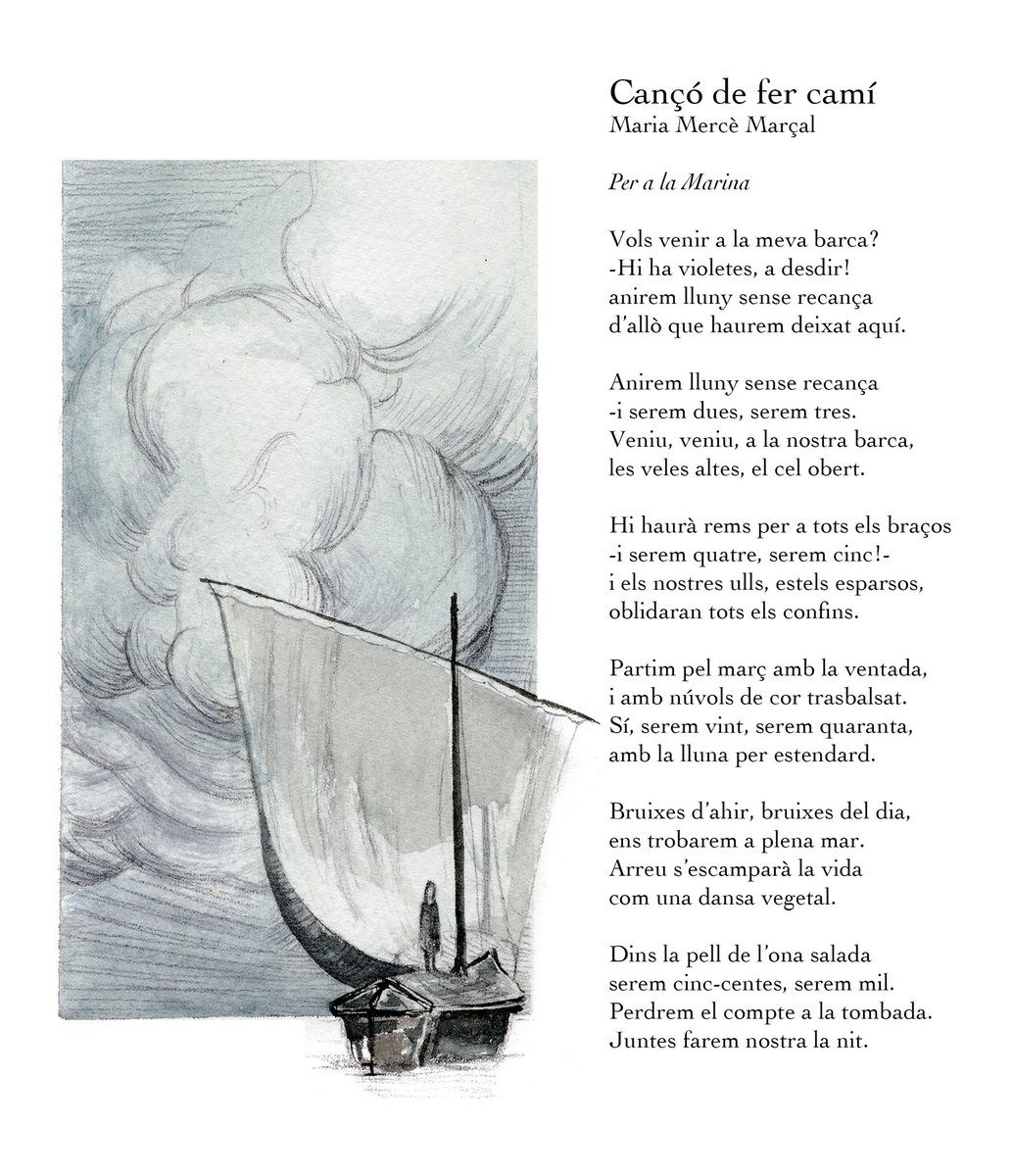 Noel ha fet una cançó que, en cas d'haver d'escollir un himne per la llibreria, seria aquesta. Jo he fet un dibuix. 
El mèrit és tot de Maria Mercè Marçal.