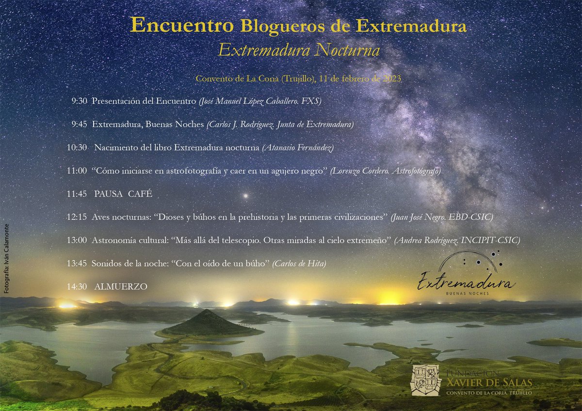 Una cita ineludible n <a href="/FXS_LaCoria/">Fund. Xavier Salas</a> 
En el marco de <a href="/ExtBuenasNoches/">Extremadura Buenas Noches</a> 
Con <a href="/CarlosdeHita/">Carlos de Hita</a> <a href="/lorenzocordero/">LORENZO CORDERO</a> <a href="/JMLCaballero/">J.M.</a> …