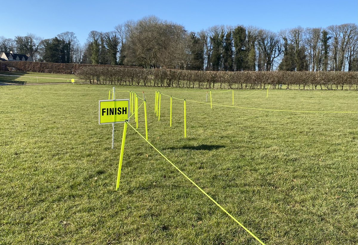 Cross country course all set up for our runners tomorrow. Beautiful surroundings <a href="/farpeak/">Far Peak</a> and the sun ☀️ is out! Lots of children will be pleased to see the finish sign tomorrow! #determination #selfbelief #beautifulcotswolds