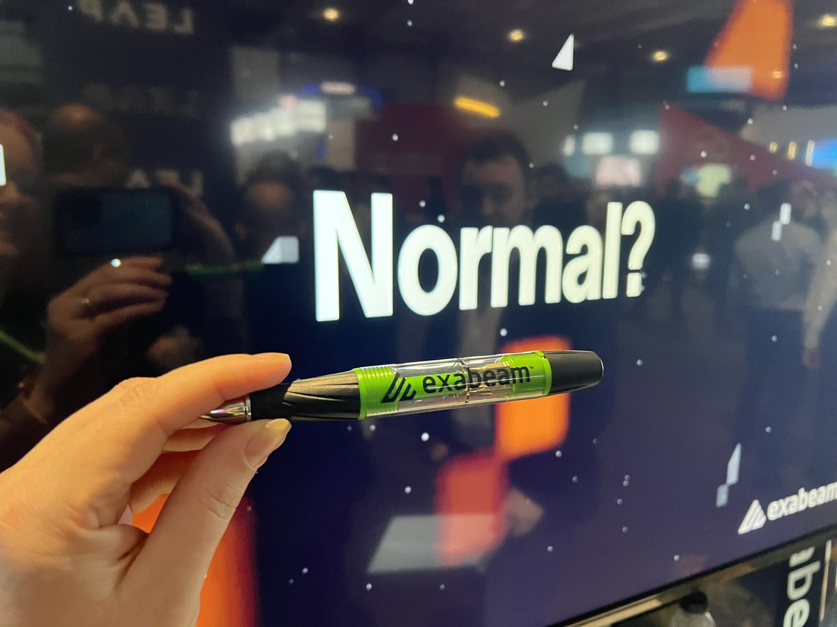 safesecs's tweet image. In continuation of our @Exabeam #BestSwag game - I present a pen that’s a torch that’s five screwdrivers. Which you might get if you come and talk to me about our #NewScaleSIEM and #SecurityAnalytics at #Leap23  - stand H4.C50