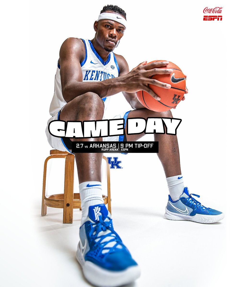 Kentucky Men’s Basketball (@kentuckymbb) on Twitter photo GAME DAY! Another late night at Rupp.
🆚 Arkansas
📍 Rupp Arena
⏰ 9 p.m. ET
📺 ESPN
📻 <a href="/UKSportsNetwork/">UK Sports Network</a> GAME DAY! Another late night at Rupp.
🆚 Arkansas
📍 Rupp Arena
⏰ 9 p.m. ET
📺 ESPN
📻 <a href="/UKSportsNetwork/">UK Sports Network</a>