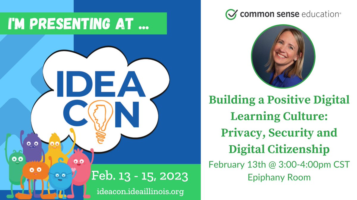 Calling all #IDEAcon attendees, join me to discuss all things #privacy #security #digcit #classculture @CommonSenseED @SueThotz